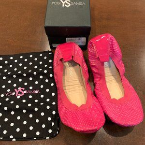 Yosi Samra Snakeskin Print Ballet Flat